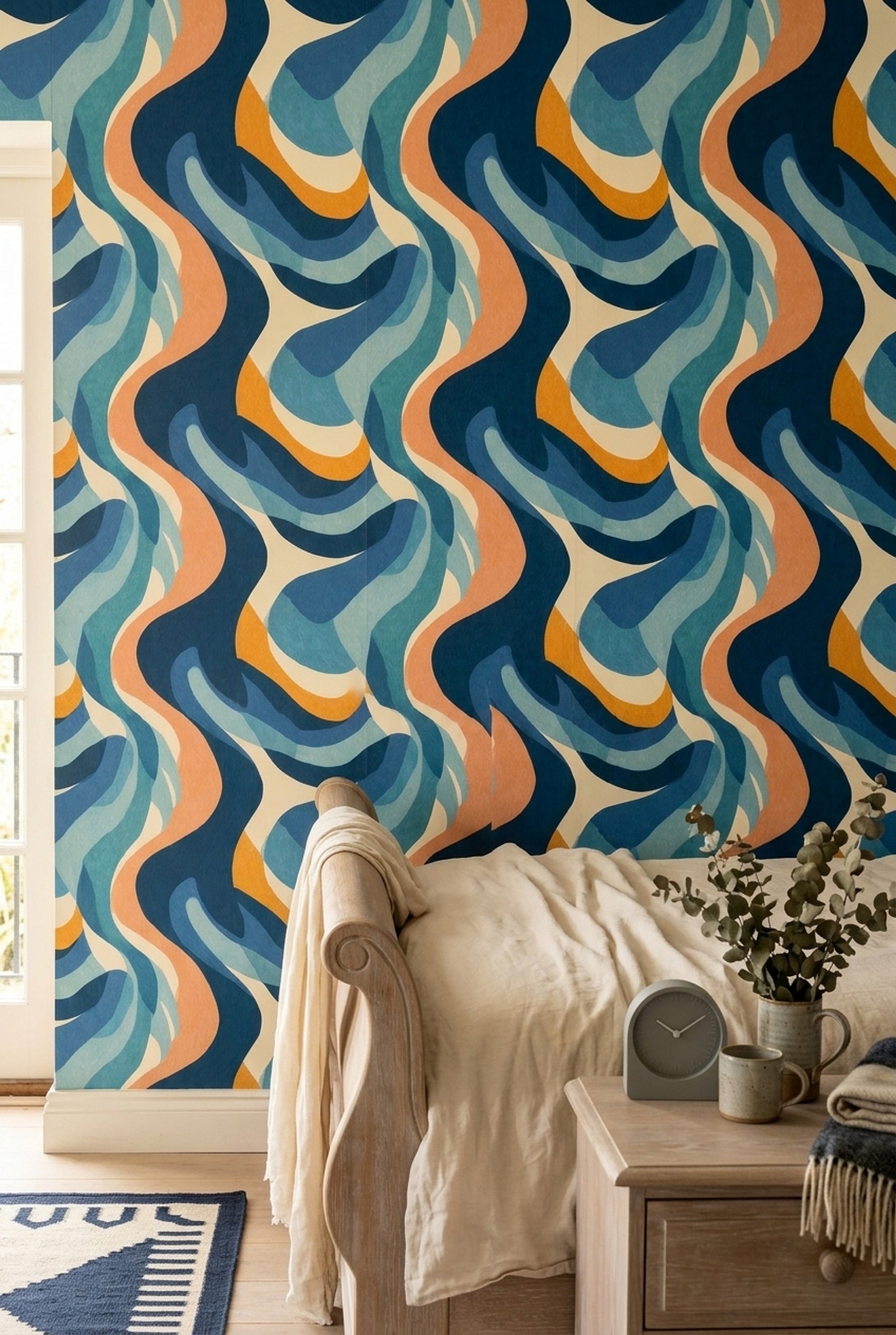 Mid Century Modern Wallpaper Retro Modern Decorative Mural
