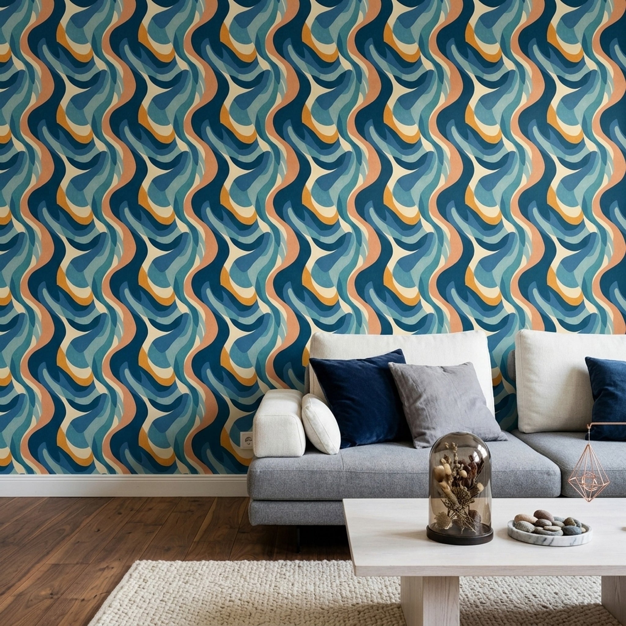 Mid Century Modern Wallpaper Retro Modern Decorative Mural