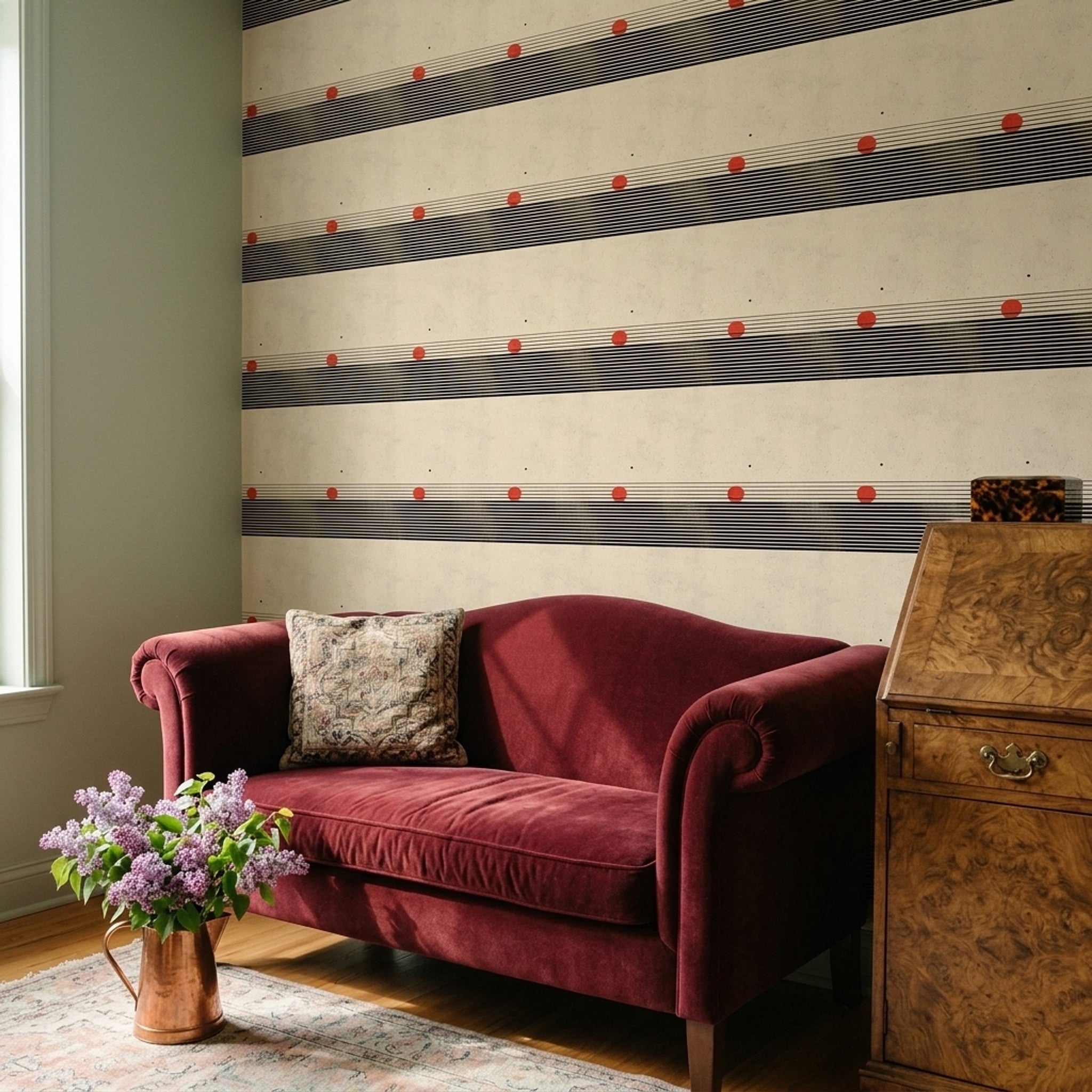 Striped Wallpaper Abstract Geometric Removable Wall Decor