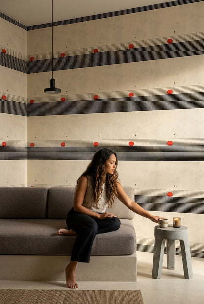 Striped Wallpaper Abstract Geometric Removable Wall Decor