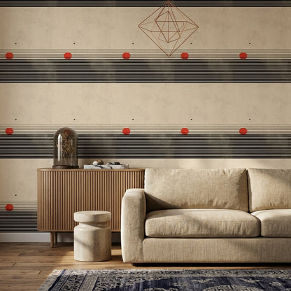 Striped Wallpaper Abstract Geometric Removable Wall Decor