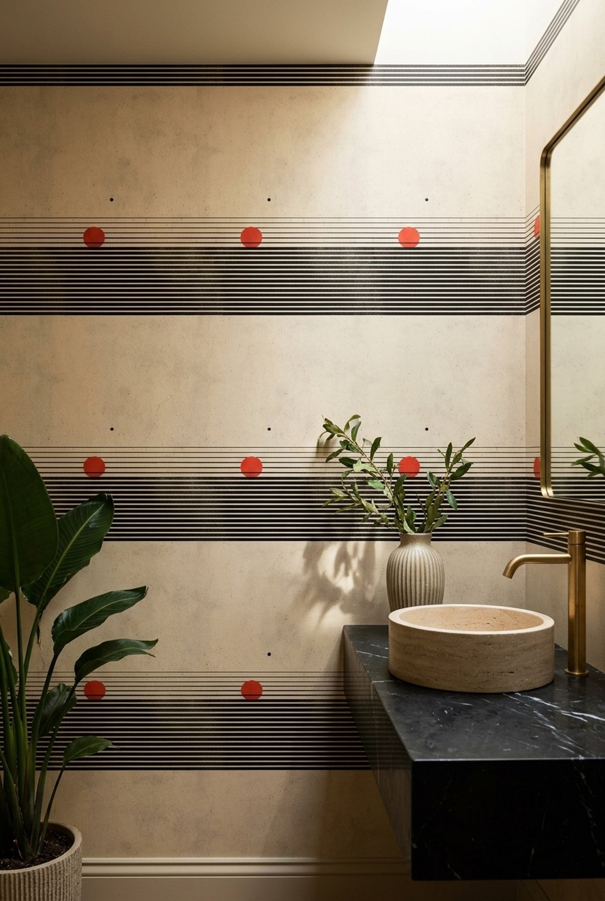 Striped Wallpaper Abstract Geometric Removable Wall Decor