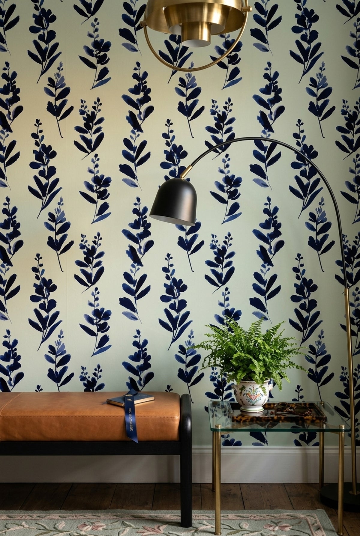 Muted Green Wallpaper Watercolor Botanical Removable Wall Decor