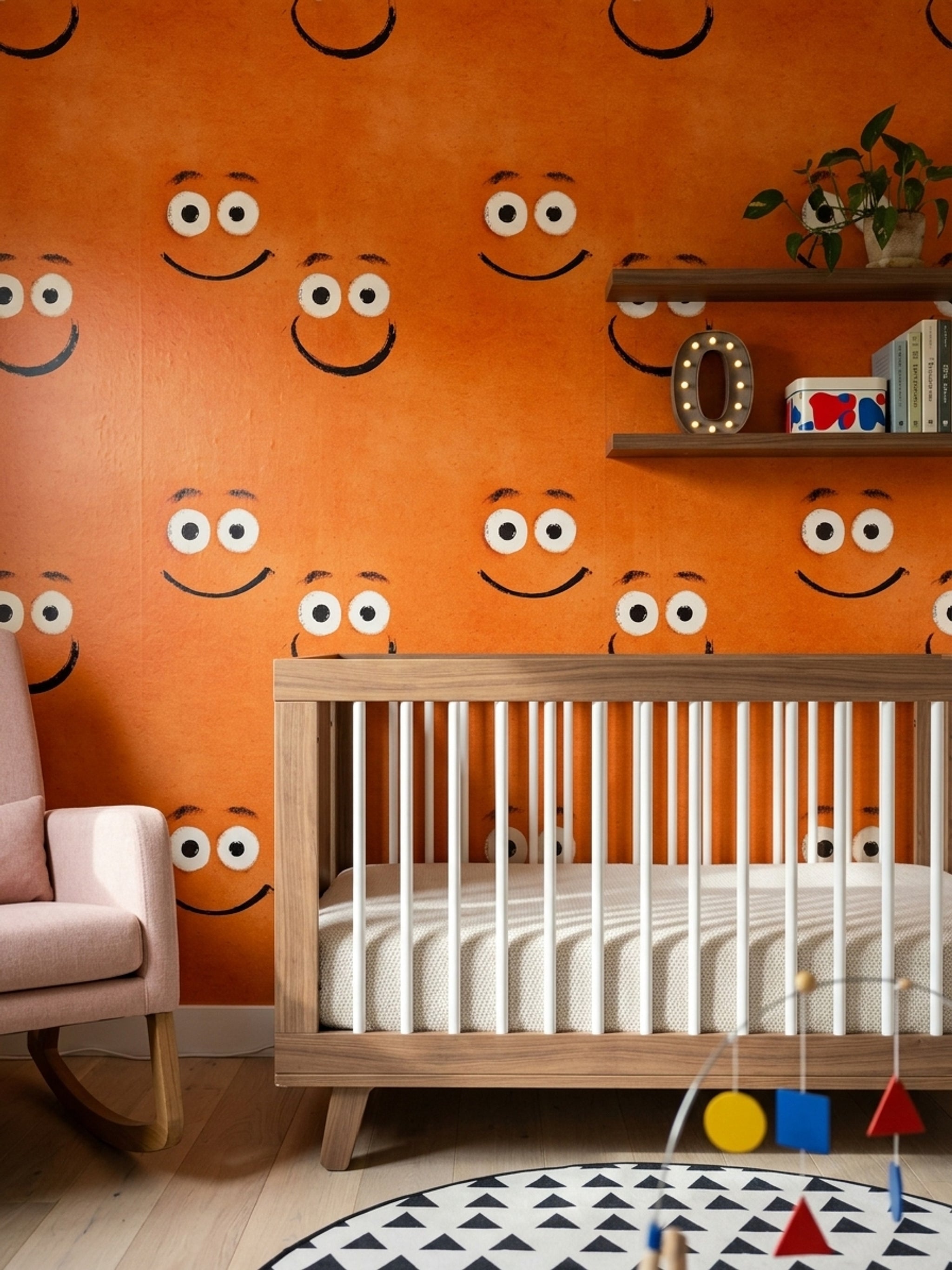 Smiley Face Wallpaper Cartoon Playful Decorative Mural