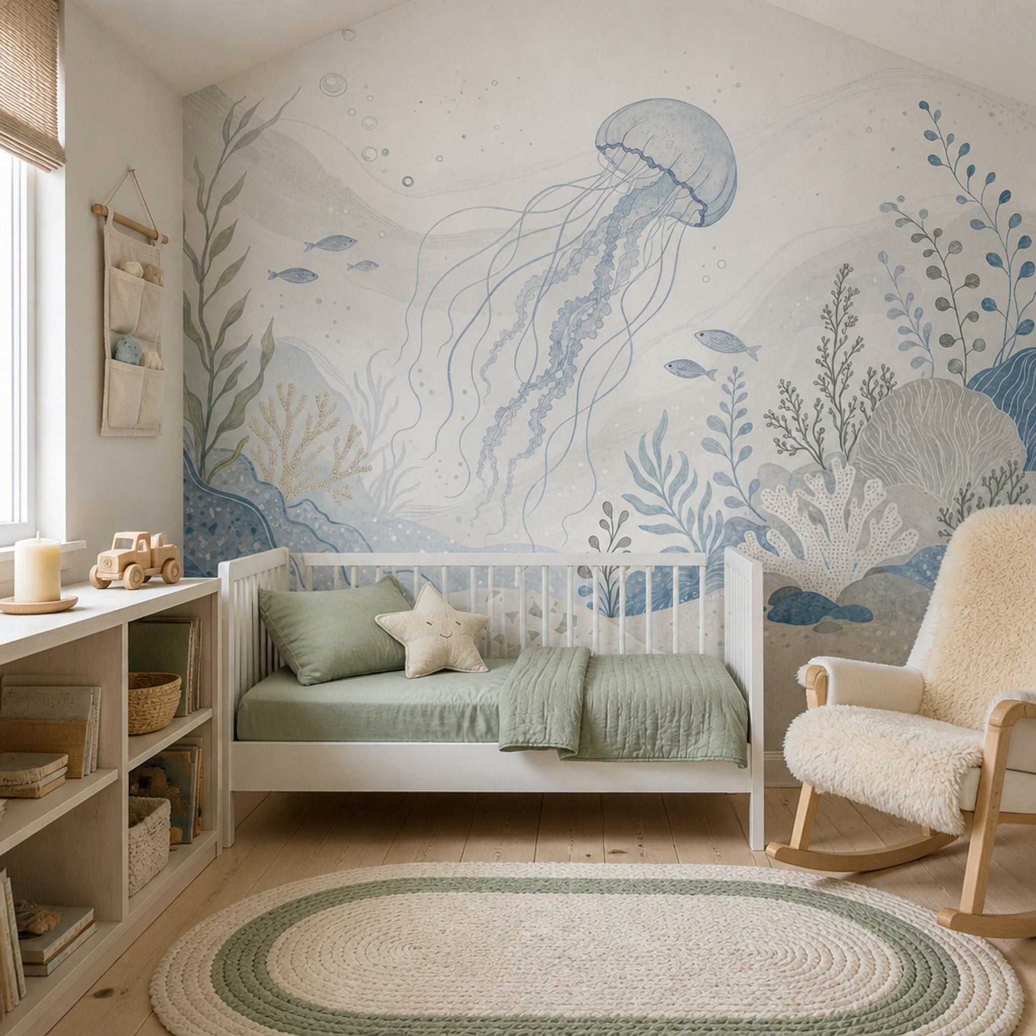 Jellyfish Wallpaper Underwater Ocean Removable Wall Decor
