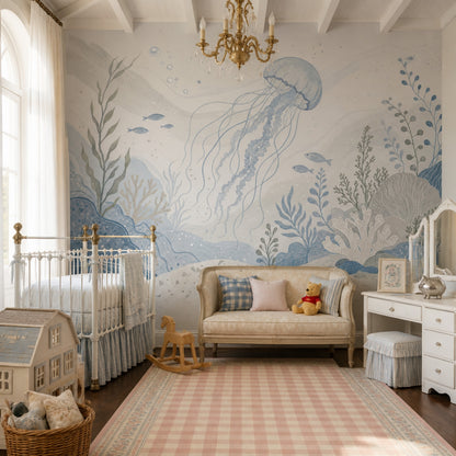 Jellyfish Wallpaper Underwater Ocean Removable Wall Decor