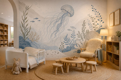 Jellyfish Wallpaper Underwater Ocean Removable Wall Decor