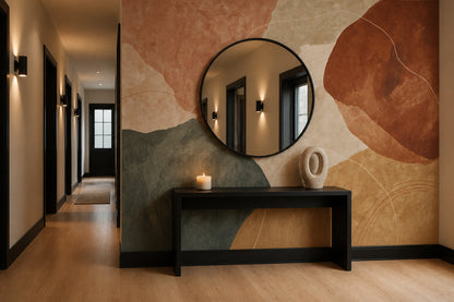 Terracotta Wallpaper Organic Shapes Removable Textured Wall Decor
