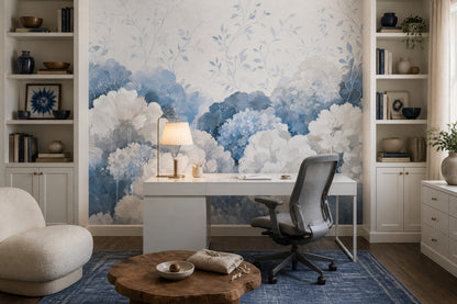 Blue Flowers Wallpaper Botanical Floral Wall Mural