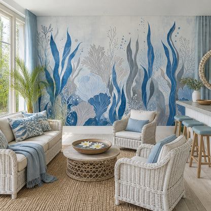 Underwater Wallpaper Seaweed Removable Coral Wall Decor