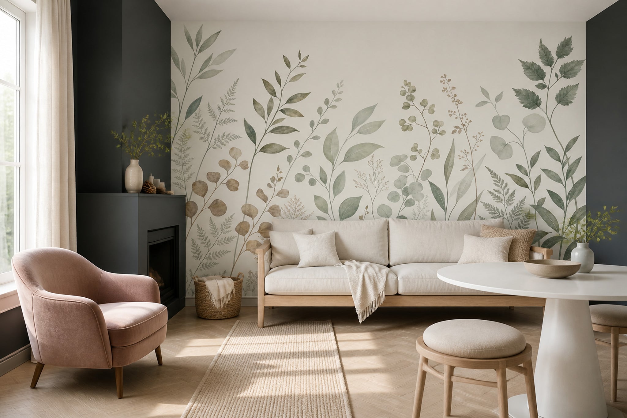 White Background Wallpaper Neutral Backdrop Removable Minimalist Wall Decor
