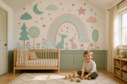 White Background Wallpaper Nursery Kids Room Wall Mural