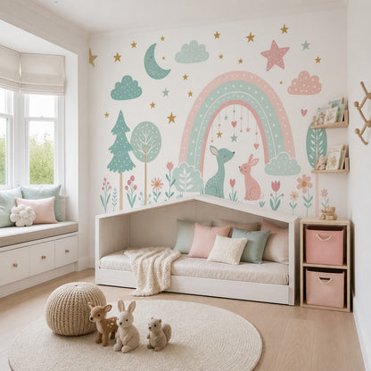 White Background Wallpaper Nursery Kids Room Wall Mural