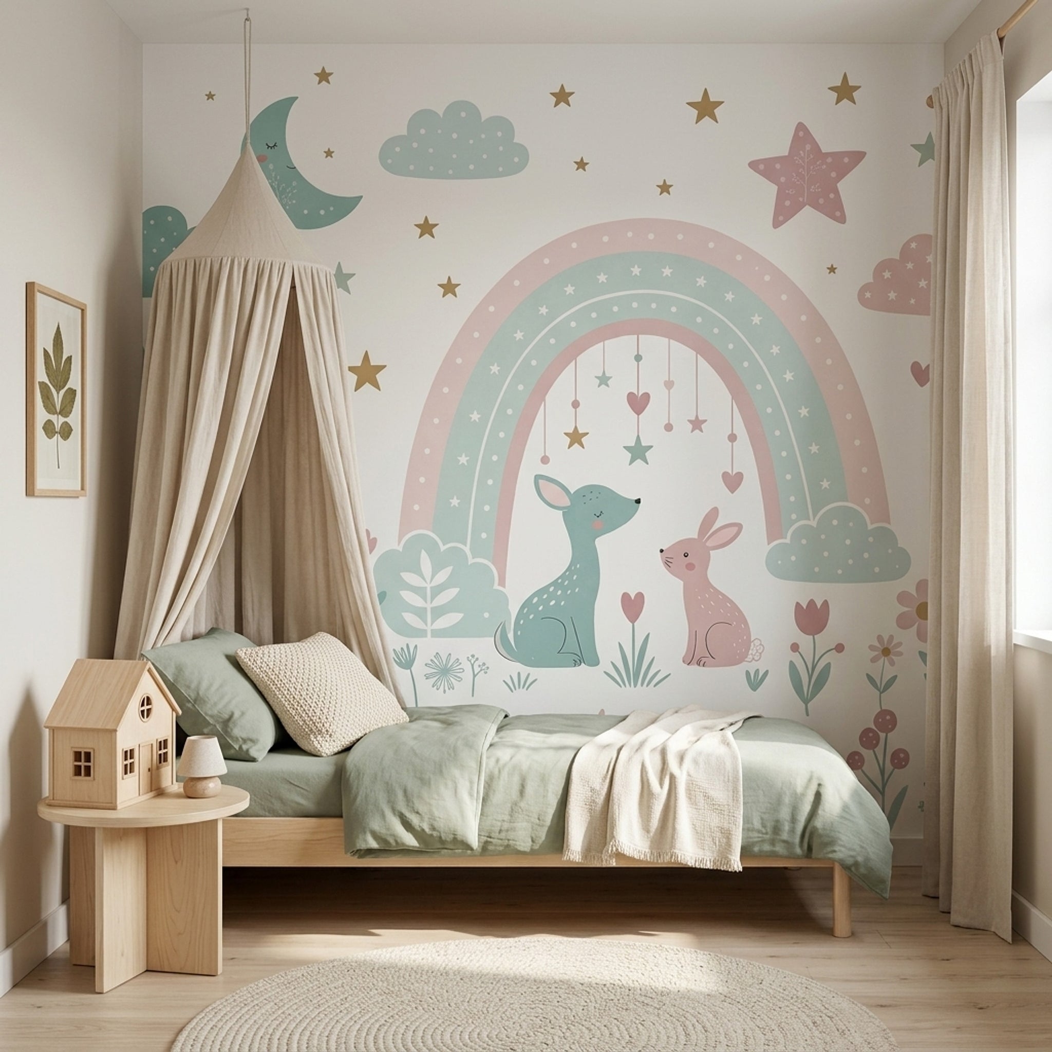 White Background Wallpaper Nursery Kids Room Wall Mural