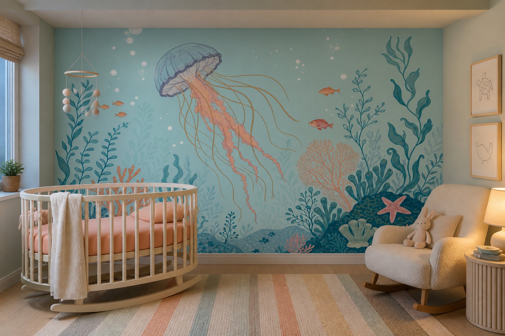 Underwater Wallpaper Jellyfish Removable Ocean Wall Decor