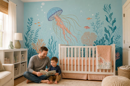 Underwater Wallpaper Jellyfish Removable Ocean Wall Decor