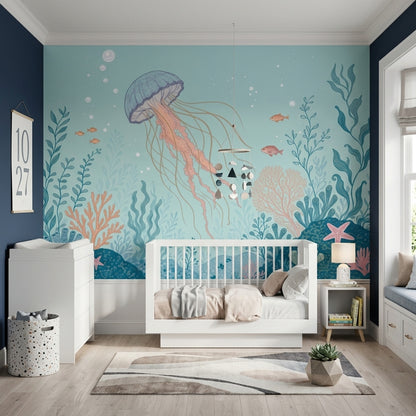 Underwater Wallpaper Jellyfish Removable Ocean Wall Decor