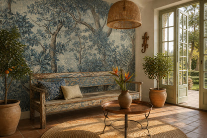Toile Wallpaper Botanical Forest Removable Wall Decor