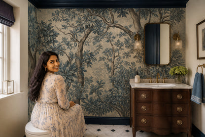 Toile Wallpaper Botanical Forest Removable Wall Decor