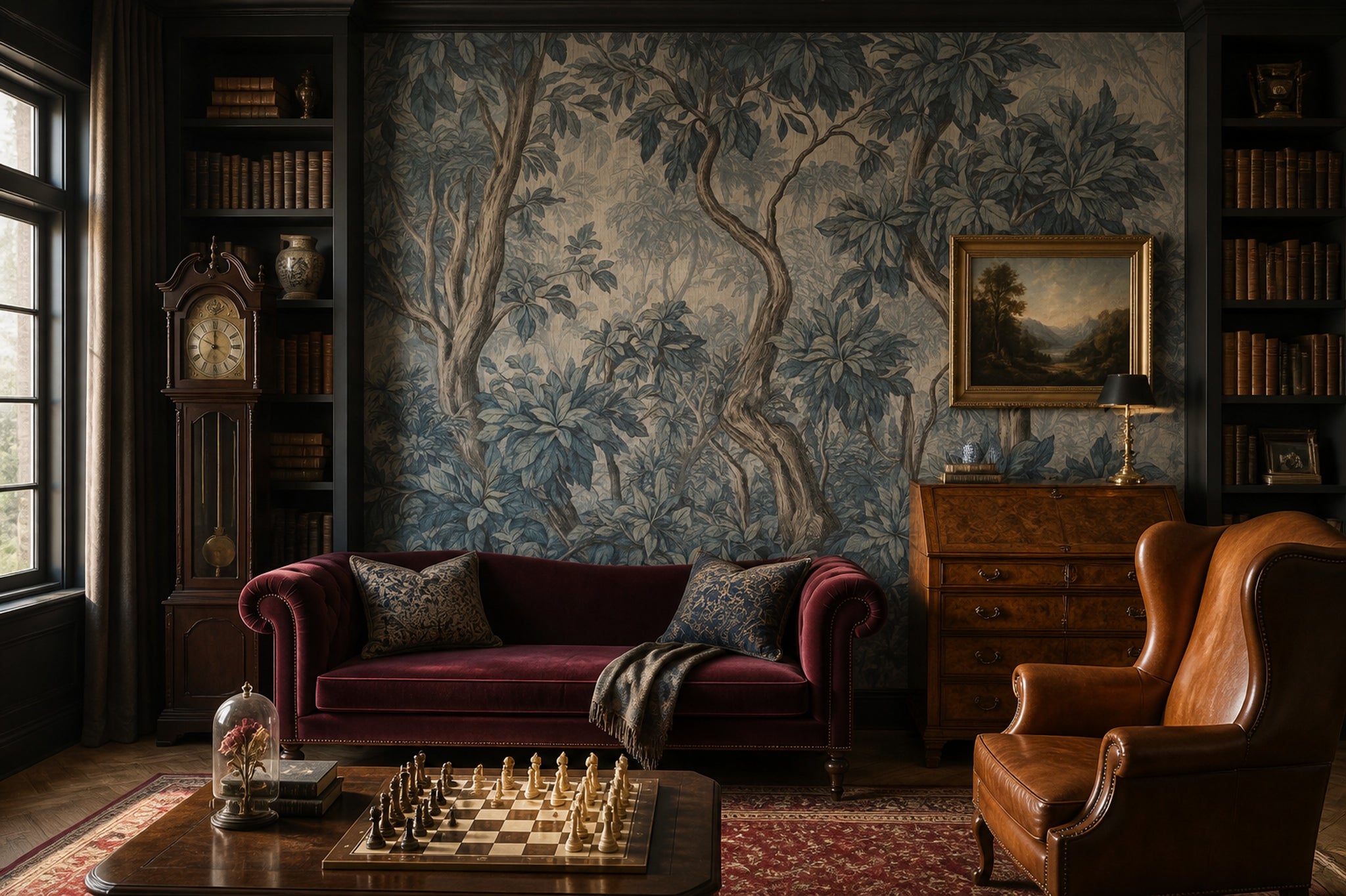 Paper Texture Wallpaper Forest Botanical Removable Wall Decor