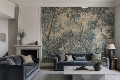 Paper Texture Wallpaper Forest Botanical Removable Wall Decor