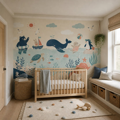 Ocean Wallpaper Coastal Sea Animals Wall Mural