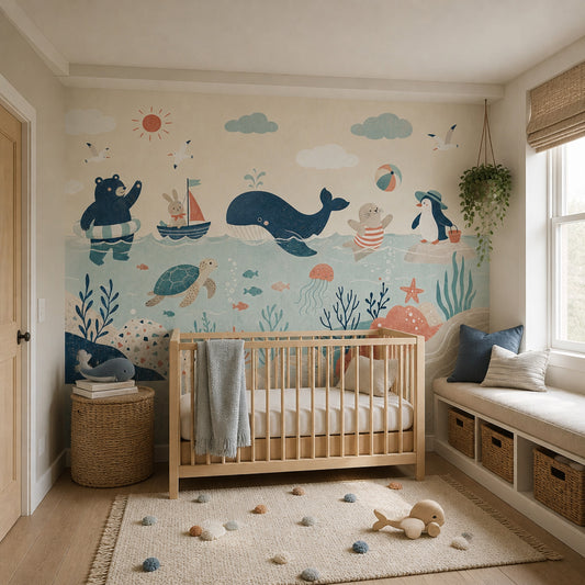 Ocean Wallpaper Coastal Sea Animals Wall Mural