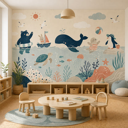 Ocean Wallpaper Coastal Sea Animals Wall Mural