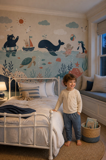 Ocean Wallpaper Coastal Sea Animals Wall Mural