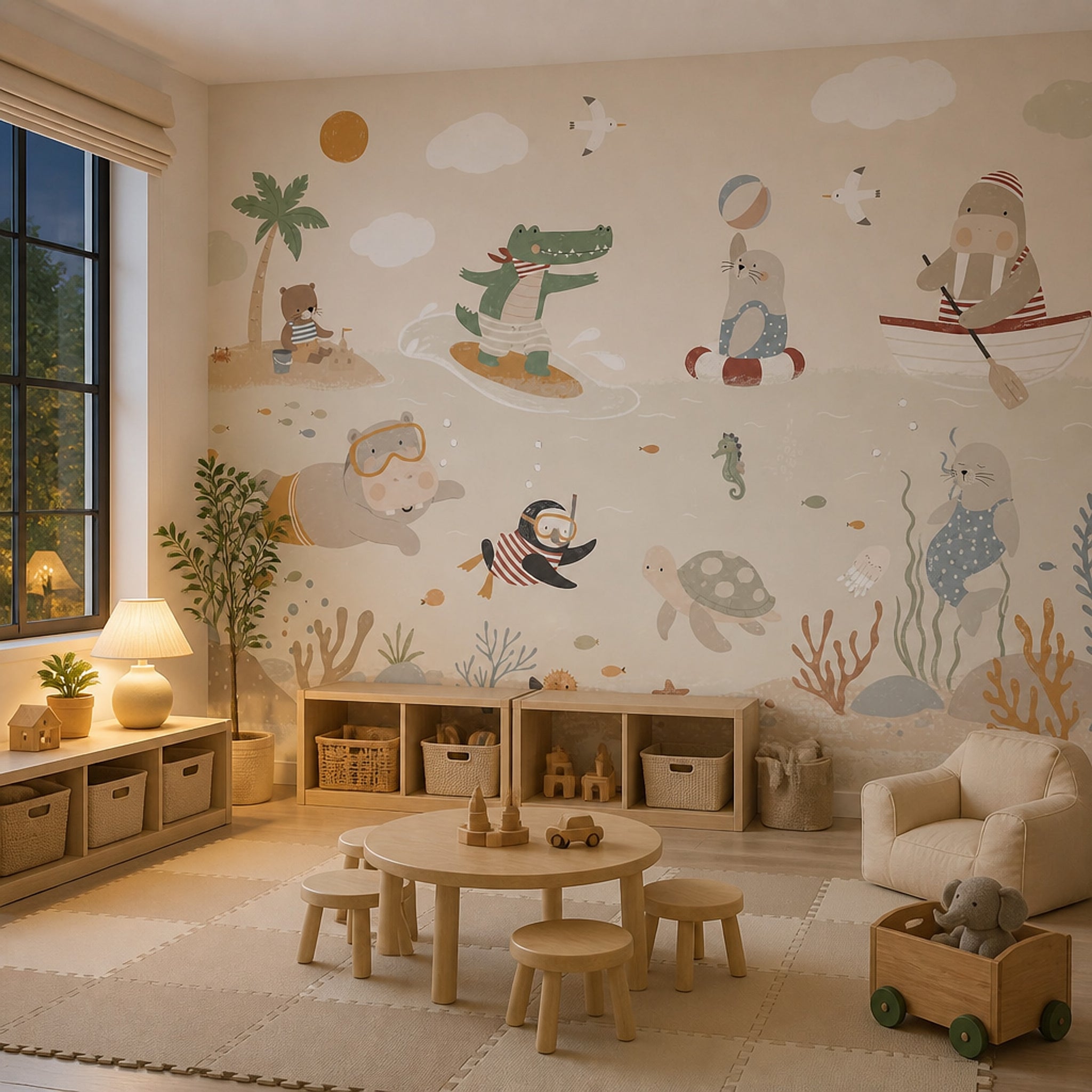 Tropical Beach Wallpaper Seaside Ocean Removable Wall Decor