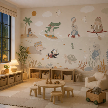 Tropical Beach Wallpaper Seaside Ocean Removable Wall Decor