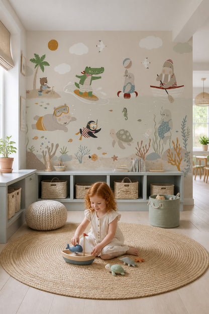 Tropical Beach Wallpaper Seaside Ocean Removable Wall Decor