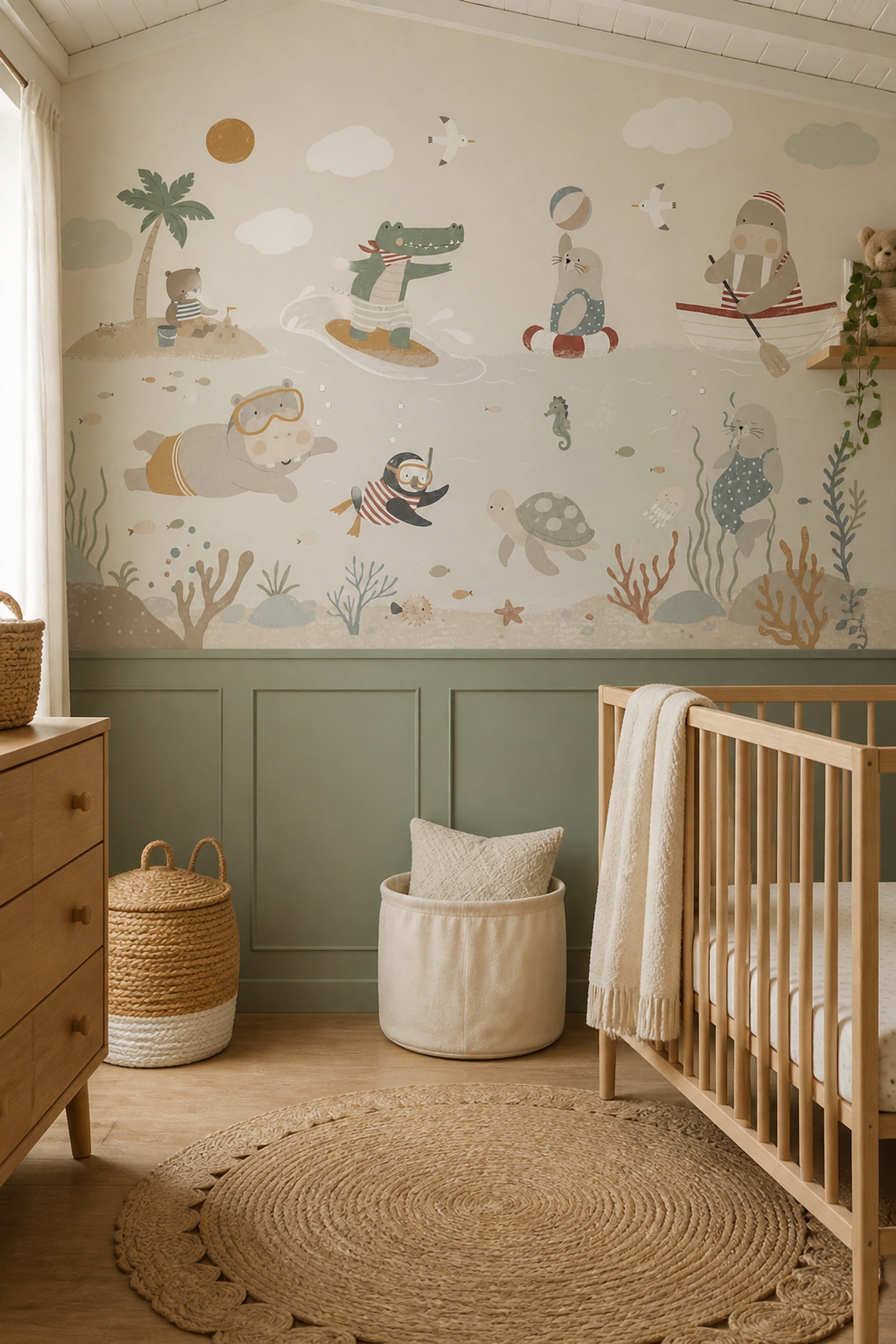 Tropical Beach Wallpaper Seaside Ocean Removable Wall Decor