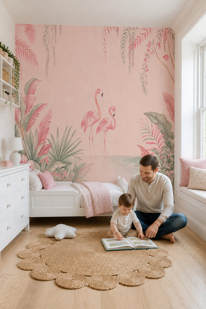 Watercolor Texture Wallpaper Pastel Tropical Wall Mural