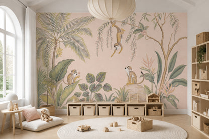 Tropical Wallpaper Monkeys Jungle Wall Mural