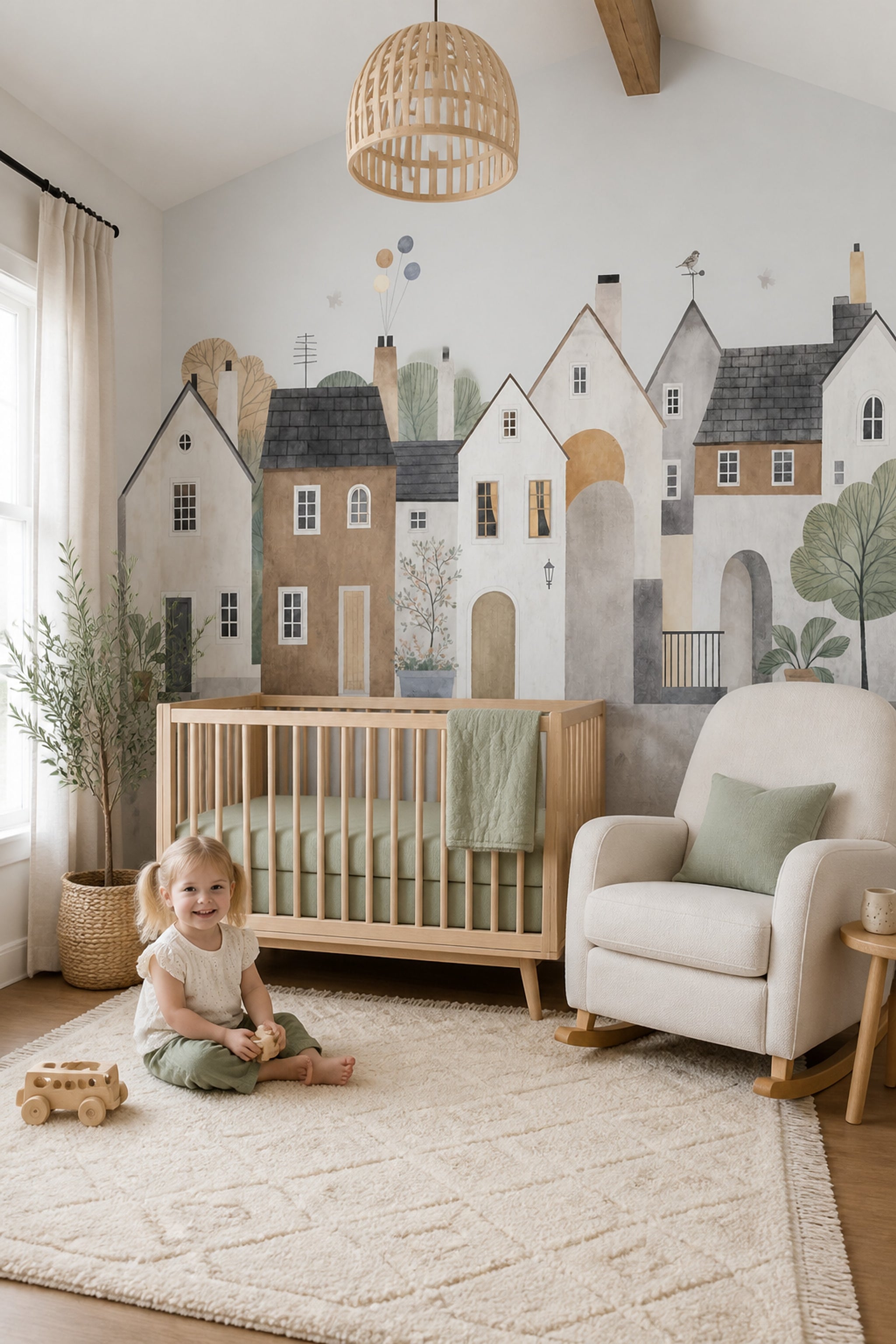 Muted Green Wallpaper Beige Walls Removable Walls Wall Decor