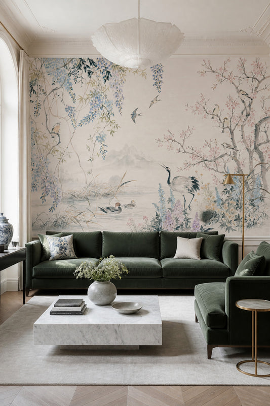 Pink Cherry Wallpaper Blossom Spring Removable Wall Decor
