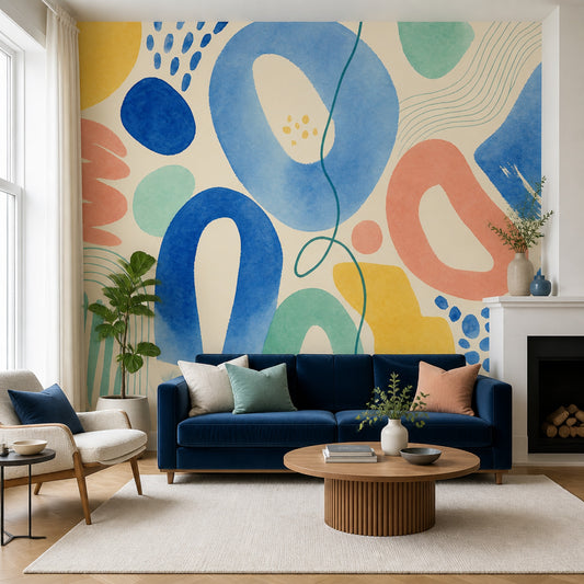 Watercolor Texture Wallpaper Painted Wash Colorful Abstract Removable Wall Decor