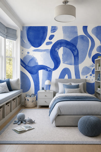 White Background Wallpaper Watercolor Texture Removable Wall Decor