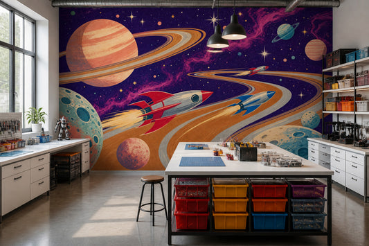 Mid Century Modern Wallpaper Retro Vintage Removable Wall Decor