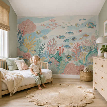 Underwater Wallpaper Coral Reef Tropical Fish Removable Wall Decor