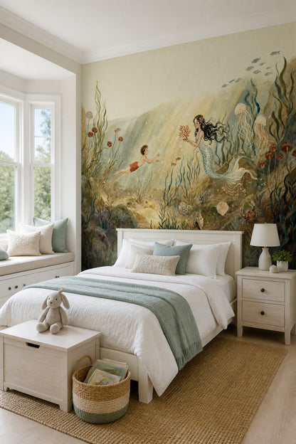 Underwater Wallpaper Mermaid Seascape Removable Wall Decor