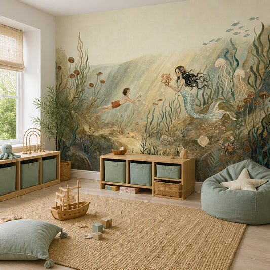 Underwater Wallpaper Mermaid Seascape Removable Wall Decor