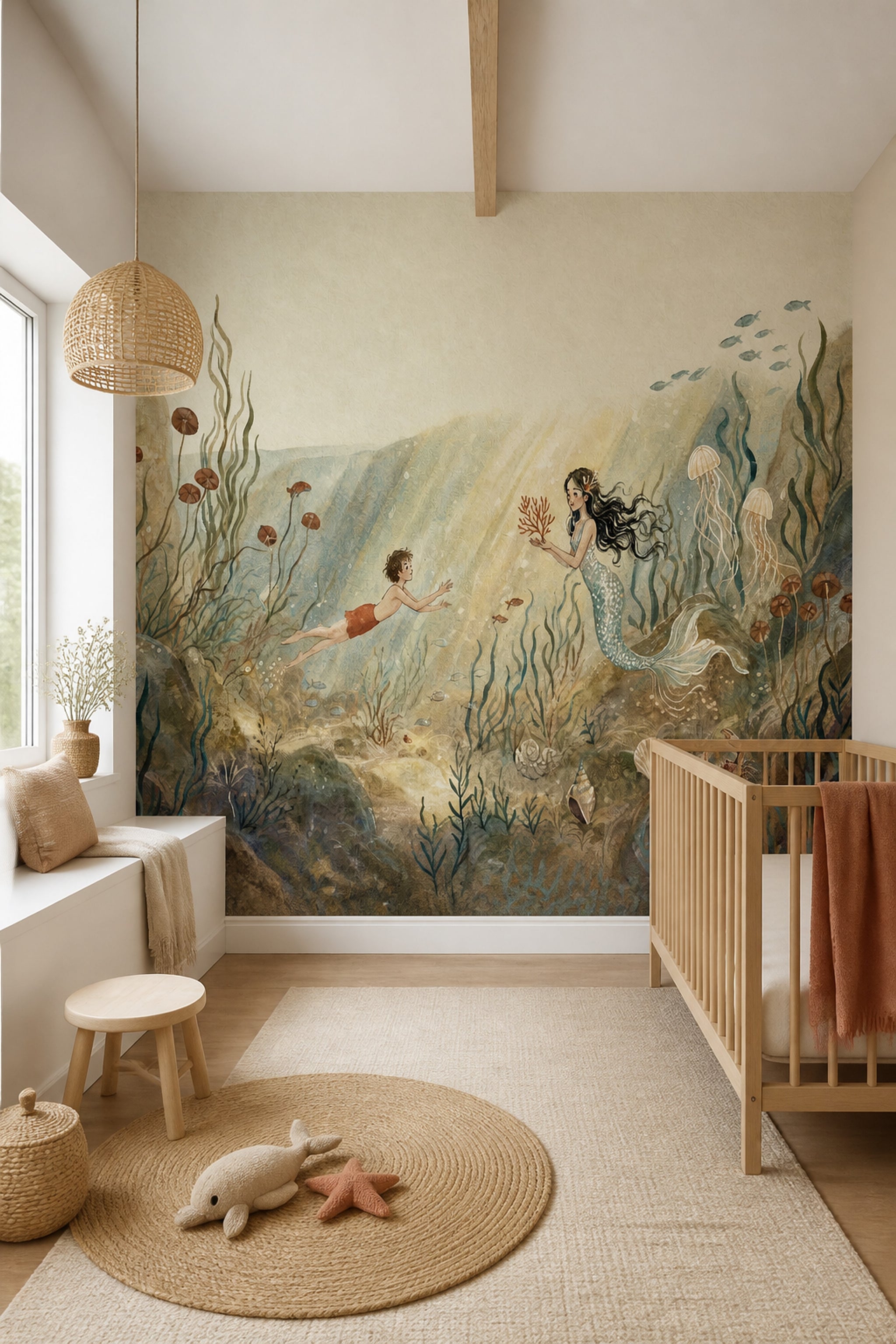 Underwater Wallpaper Mermaid Seascape Removable Wall Decor