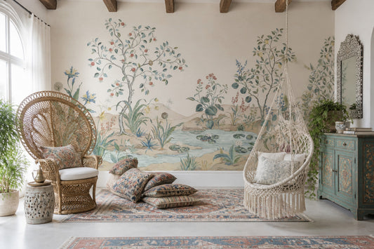 Chinoiserie Wallpaper Botanical Vintage Removable Wall Decor