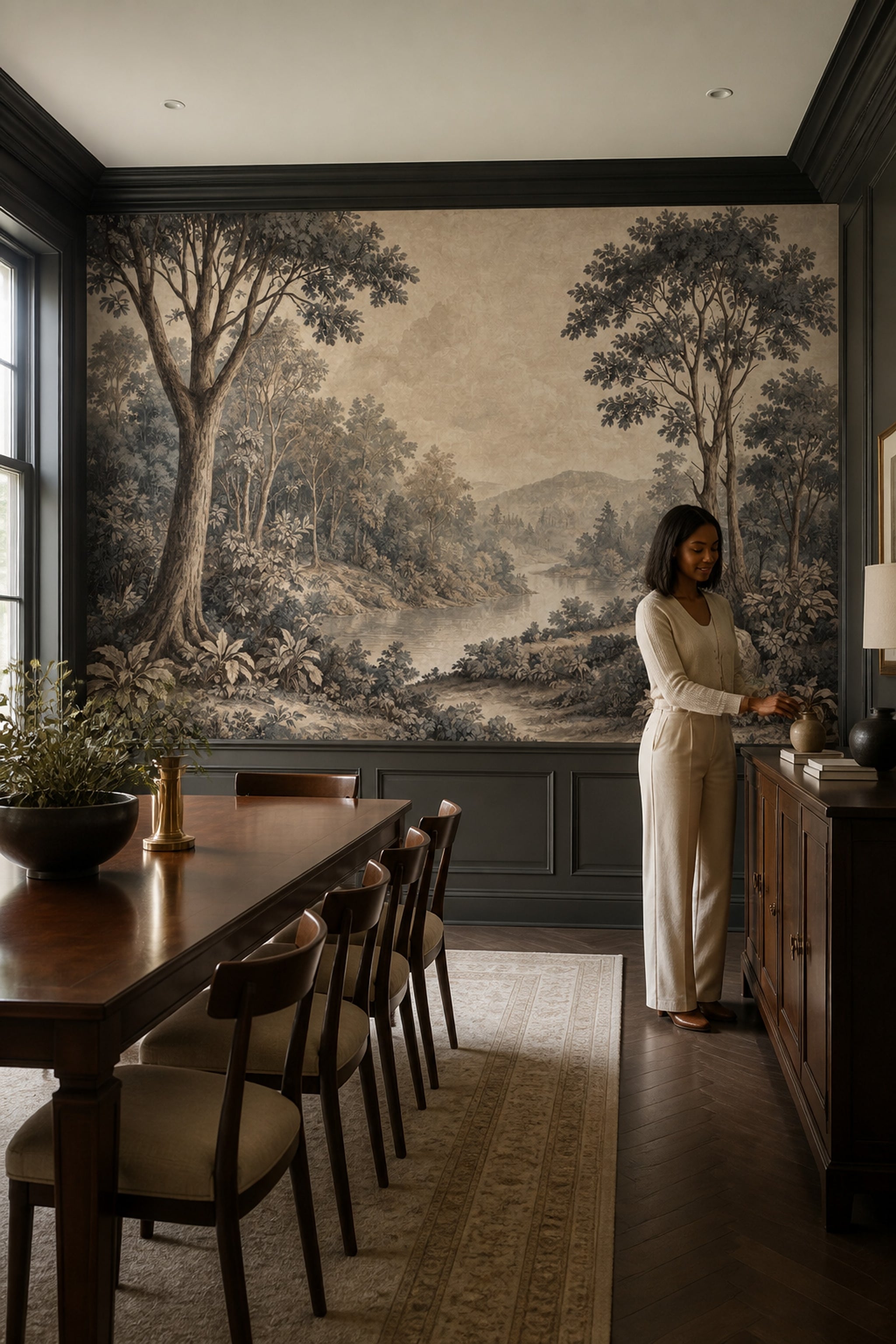 Vintage Landscape Wallpaper Forest Scenic Wallpaper Wall Mural