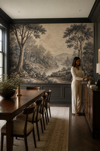 Vintage Landscape Wallpaper Forest Scenic Wallpaper Wall Mural
