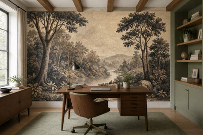 Vintage Landscape Wallpaper Forest Scenic Wallpaper Wall Mural