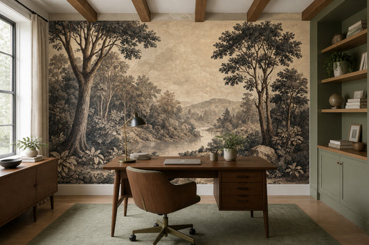 Vintage Landscape Wallpaper Forest Scenic Wallpaper Wall Mural