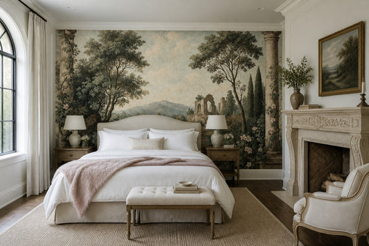 Vintage Landscape Wallpaper Classical Ruins Removable Mediterranean Wall Decor